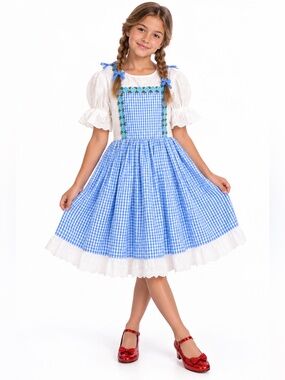 Trish Scully Wizard Of Oz Dorothy Costume Girl Size 14 Prairie Boutique Cottage